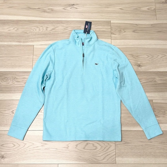 NWT Vineyard Vines Men’s Saltwater Stripe Quarter Zip Sweater - Picture 1 of 4